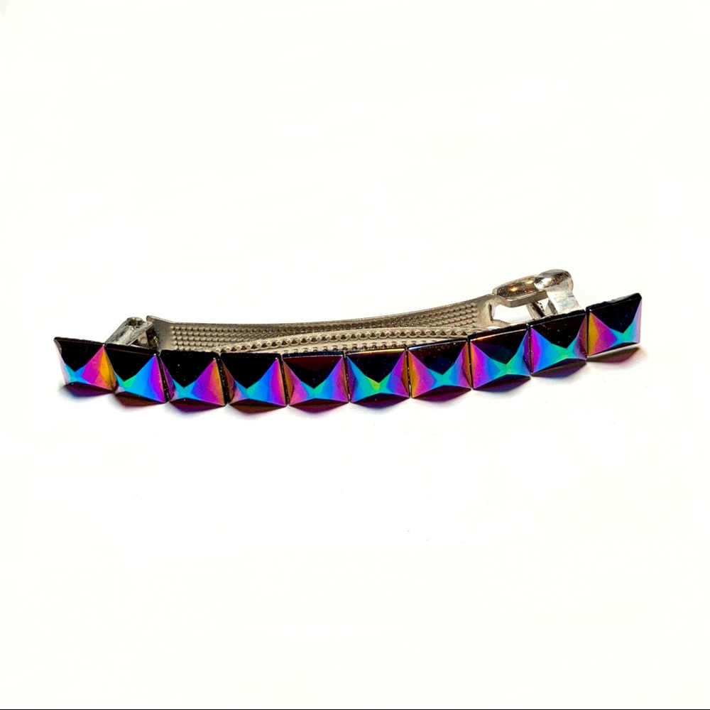 French Barrette hair clip glass cabochons, L